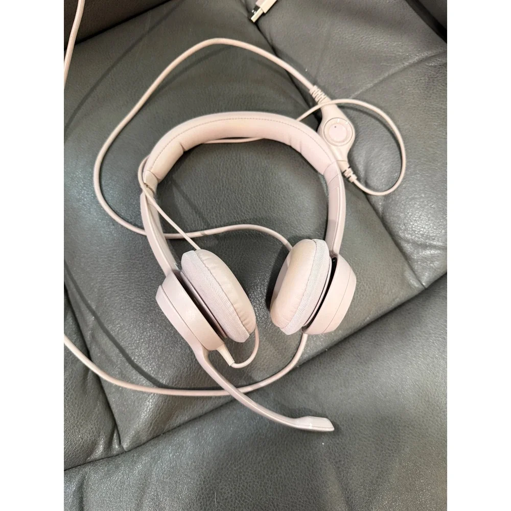Logitech H390 Stereo Headset Pink USB Microphone Boom‎ Chat